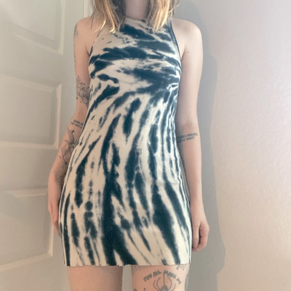 Young, Fabulous, and Broke tie dye mini dress